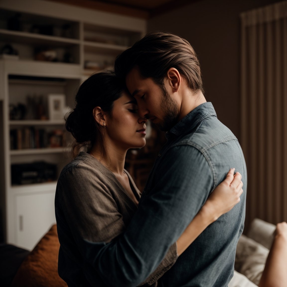 Como a Terapia de - Como a Terapia de Casal Pode Ajudar a Resolver Conflitos - Um casal se abraçando de forma carinhosa após resolver conflitos, representando reconciliação e amor.