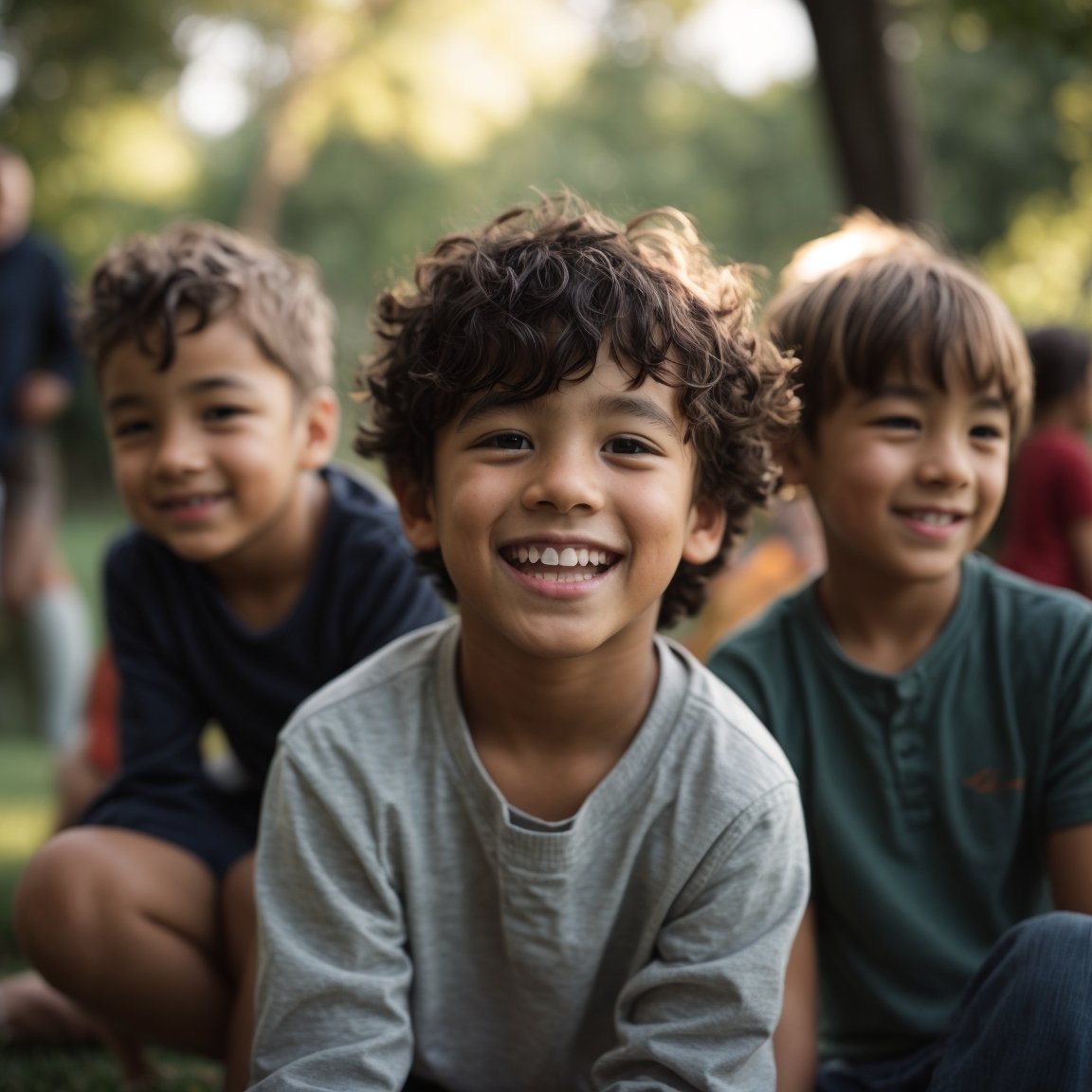 Como Lidar Com A - Como Lidar Com A Ansiedade No Dia A Dia - Um menino sorridente brincando com amigos ao ar livre.